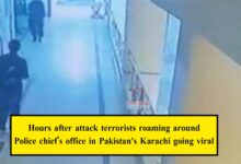 Hours after attack terrorists roaming around Police chief’s office in Pakistan's Karachi going viral