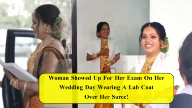 Woman Showed Up For Her Exam On Her Wedding Day Wearing A Lab Coat Over Her Saree!